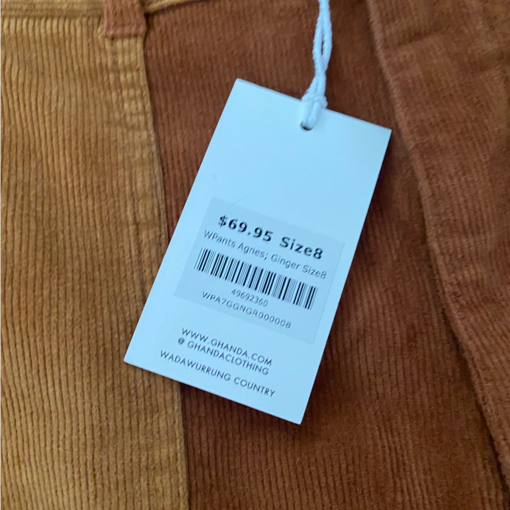Corduroy High-Waist Patch Front Pants - Brown - Picture 12 of 13